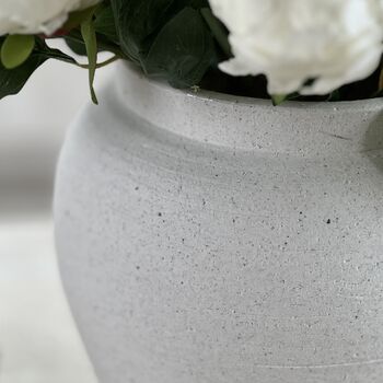 Matt White Ceramic Textured Vase, 3 of 3