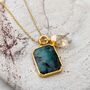 The Duo Emerald Necklace, Gold Plated, thumbnail 1 of 12