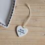 Porcelain Hanging Heart 'Special Godmother', thumbnail 1 of 2