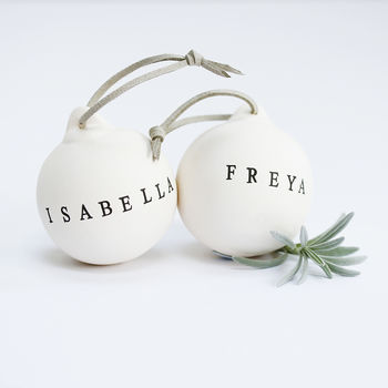 Personalised Ceramic Christmas Bauble, 6 of 6