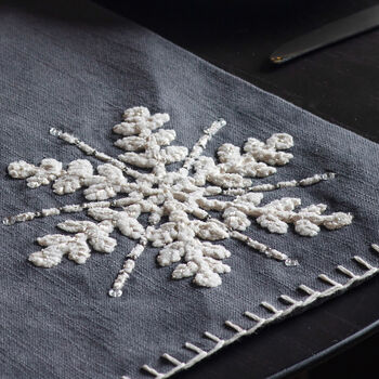 Charcoal Grey Snowflake Table Runner, 2 of 3