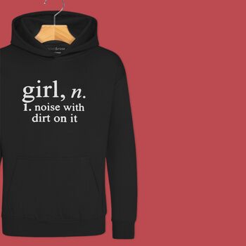 'Girl: Noise With Dirt' Definition Hoodie Jumper For Girls, 4 of 12