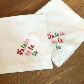 Fa La La La Xmas Napkins, Set Of Two, 3 of 4