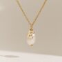 Gold Baroque Pearl And Initial Necklace, thumbnail 3 of 4