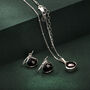 Pear Shaped Black Onyx Earrings, thumbnail 3 of 4