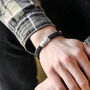 Men's Personalised Black Leather Stainless Steel Agate Bracelet, thumbnail 3 of 7