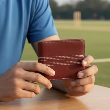 Personalised Vintage Leather Cricket Wallet, 7 of 12