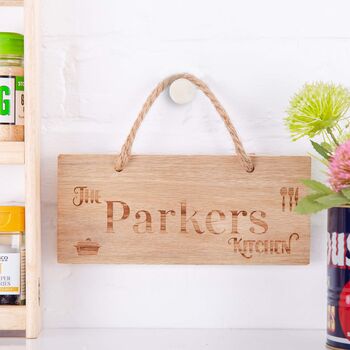 Personalised Family Kitchen Wooden Sign, 2 of 6