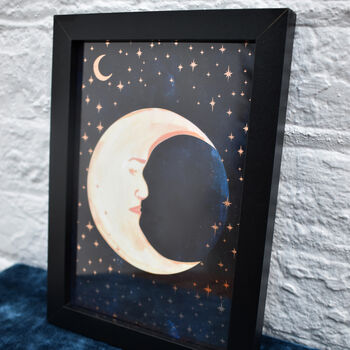 A5 Recycled Moon Crescent Art Print, 5 of 5
