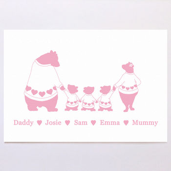 Personalised Bear Family In Jumpers Print, 3 of 7