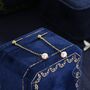 Genuine Oval Freshwater Pearl Long Drop Earrings, thumbnail 5 of 11