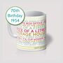 Personalised 70th Birthday Mug Gift 1954, thumbnail 1 of 12