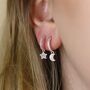 Crystal Star And Moon Hoop Earrings, thumbnail 2 of 2