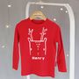 Kids Christmas Nordic Deer T Shirt, thumbnail 3 of 11