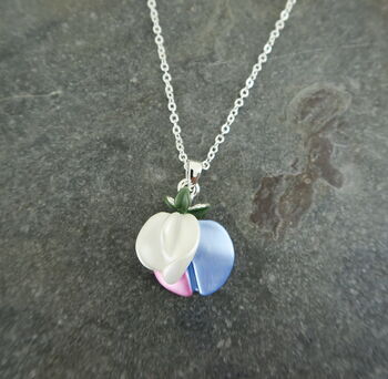 Pastel Sweet Pea April Birth Flower Necklace, 2 of 4