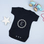 Glittery Flower Babygrow Personalised With Initial, thumbnail 3 of 4