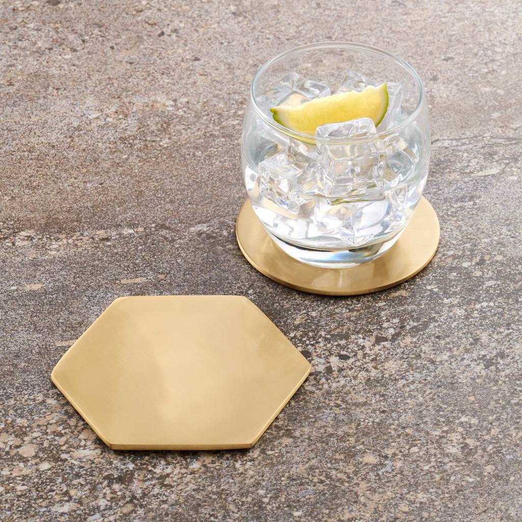 Brass Gold, Silver And Black Drinks Coaster By Pushka Home
