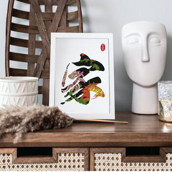 Personalised Japanese Chinese Calligraphy Flower Print, 3 of 5