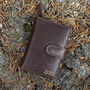 Women's Luxury Brown Leather Tab Trifold Purse Rfid Protected Personsalised, thumbnail 1 of 7