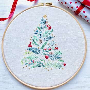 Christmas Tree Embroidery Hoop Kit, 2 of 6