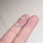 Silver Evil Eye Charm Hoop Earrings, Charm Earrings, Dainty Hoops, thumbnail 1 of 7