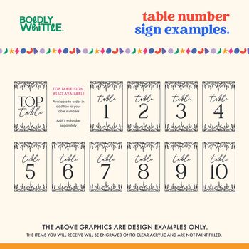 Foliage Stand Off Wedding Table Number, 6 of 9