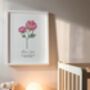 Personalised Birth Flower Baby Print – New Baby Gift – Name And Birth Details Nursery Print, thumbnail 10 of 10