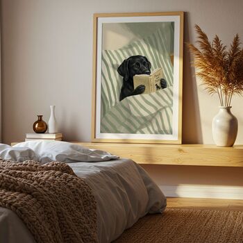 Dog Reading Book Wall Art Print, Dog Gift, 2 of 7