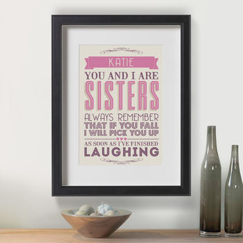 Personalised Love My Sister Print, 2 of 3