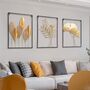 Contrasting Gold Leaf With Black Trim Wall Art Decor, thumbnail 1 of 12