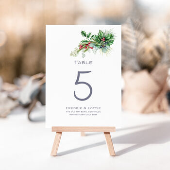 Christmas Wedding Table Numbers, 3 of 5