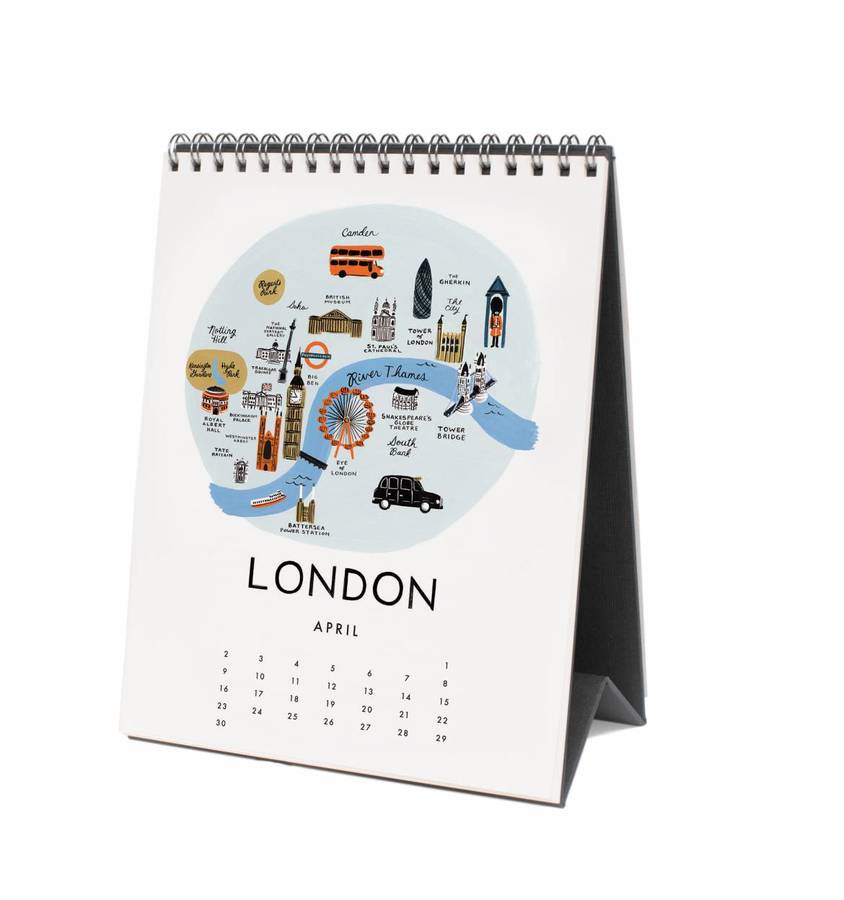 maps travel 2017 desk calendar by old with new | notonthehighstreet.com
