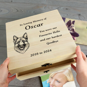 Personalised Dog Breed Memorial Large Keepsake Box, 6 of 6
