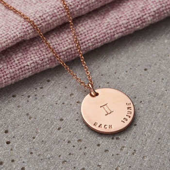 Personalised Large Zodiac Disc Necklace, 3 of 8