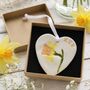 Handmade Ceramic Heart – Daffodil And “Mum” Keepsake Gift, thumbnail 1 of 12