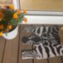 Zebra Shaped Coir Door Mat – 75x38cm Black And White, thumbnail 5 of 6