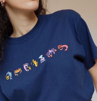 Seafood Medley Embroidered T Shirt, 6 of 12