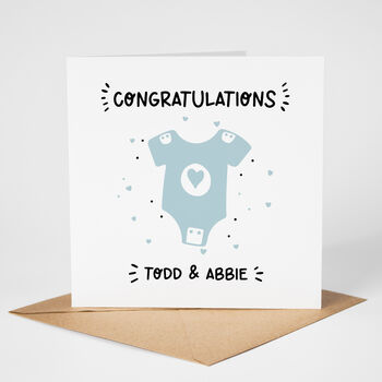 Pink Or Blue Personalised Congratulations New Baby Card, 2 of 2