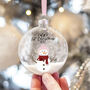 Personalised Snowman Glass Baby's 1st Christmas Bauble, thumbnail 1 of 3