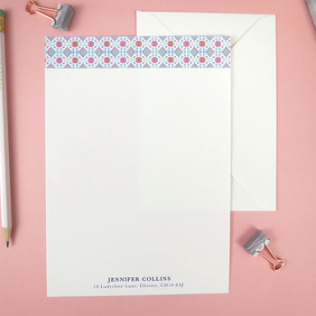 Personalised Moroccan Tiles Writing Paper, 6 of 12