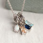 Sterling Silver Birthstone Charm Necklace, thumbnail 8 of 10