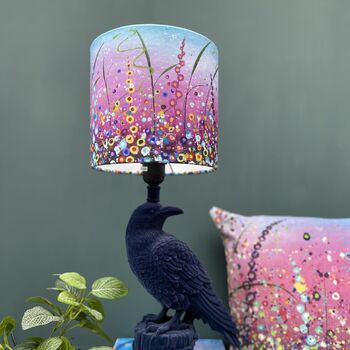 Pink Dotty Delphiniums Handmade Lampshade, 2 of 7