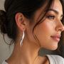 Sterling Silver Long Wave Drop Earrings, thumbnail 2 of 6