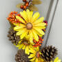 Luxury Autumn Jute Wreath With Daisies And Fir Cones, thumbnail 3 of 4