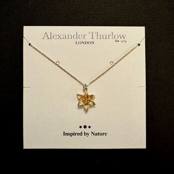 Lily Gold Flower Necklace, 14k Gold Plated, 6 of 6