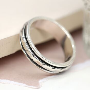 Personalised Sterling Silver Slim Spinning Ring, 3 of 9