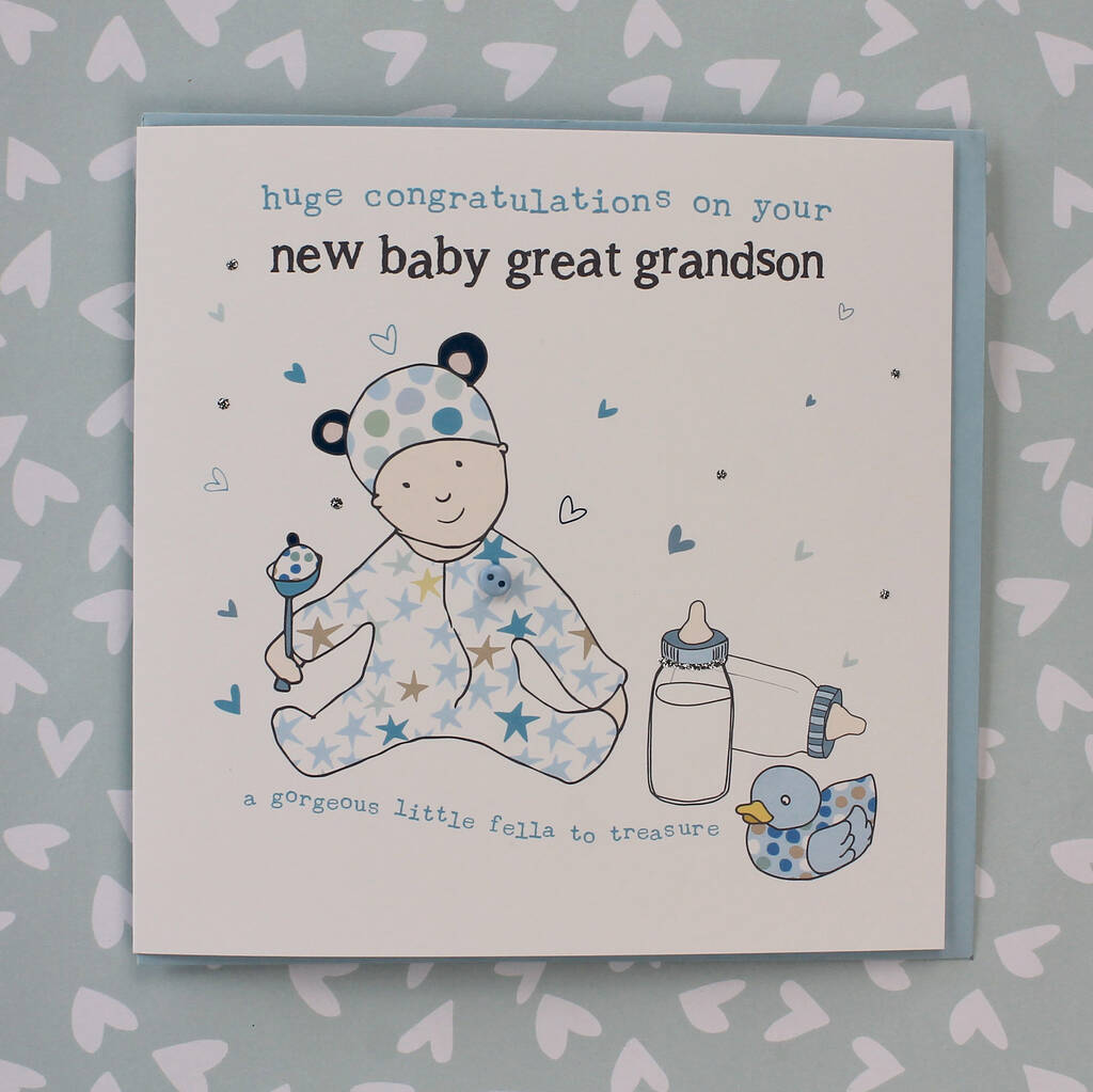 New Baby Great Grandson Or Great Granddaughter Card By Molly Mae ...