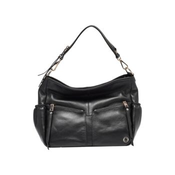 Lennox Midi Black Leather Handbag, 6 of 10