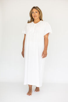 Women's White Cotton Nightdress Katie, 2 of 4