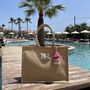 Personalised Patch Square Jute Beach Tote Bag, thumbnail 1 of 11